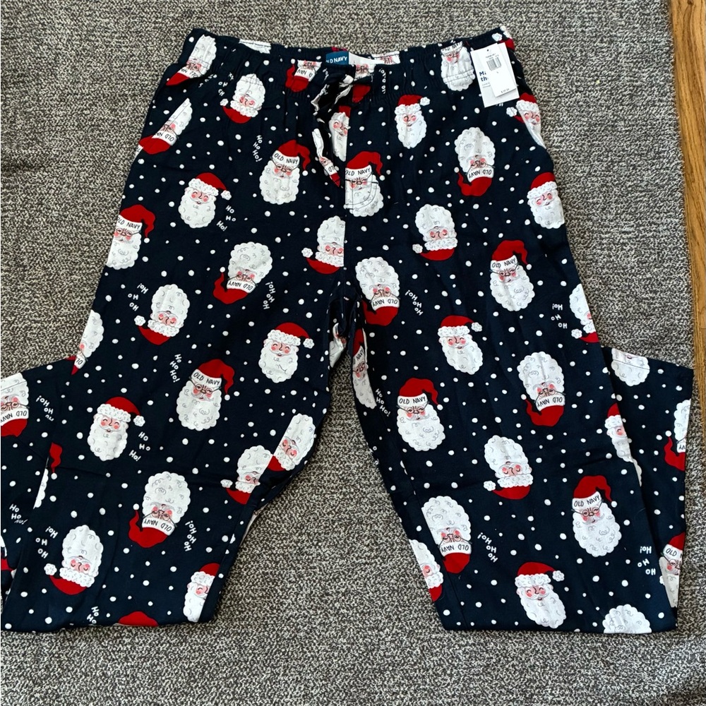 Old Navy men Navy Santa Face Pajama Pants